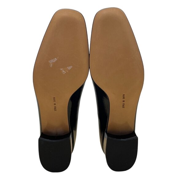 Salvatore Ferragamo Womens Black Patent Leather Silver Buckle Loafers Sz 5.5 B - Picture 7 of 9